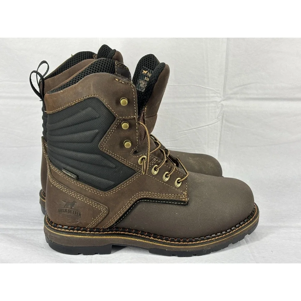 Red Wing Irish Setter 83848 Work Boots Mens Brown Waterproof Safety Toe 8.5 D